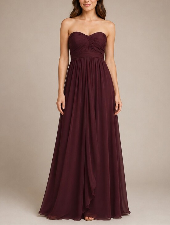 None Dresses & Skirts - Bridesmaid Dress Cabernet Red Size 8 Multiway Formal Chiffon Gown Romantic Wine
